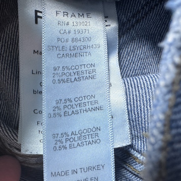 FRAME Le Sylvie Crop Jean Carmenita Womens 26 Distressed Stretch Raw Hem‎ - Picture 10 of 10
